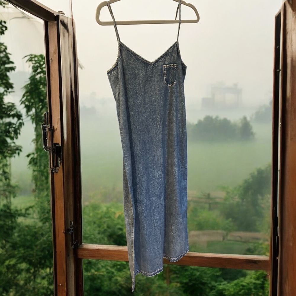 aerie Blue Denim Maxi Slip Dress - Picture 6 of 13